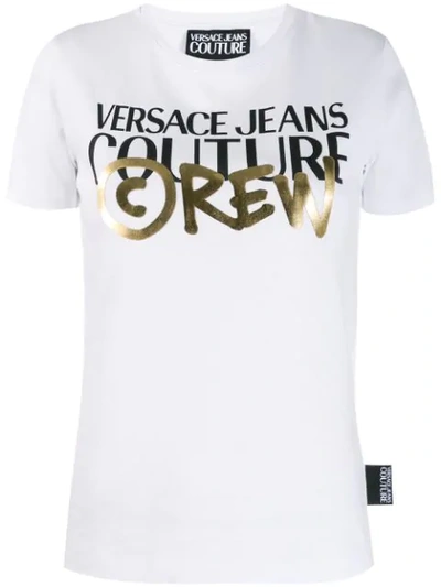 Shop Versace Jeans Couture Logo Printed T-shirt In White