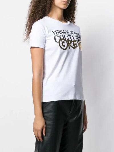 Shop Versace Jeans Couture Logo Printed T-shirt In White