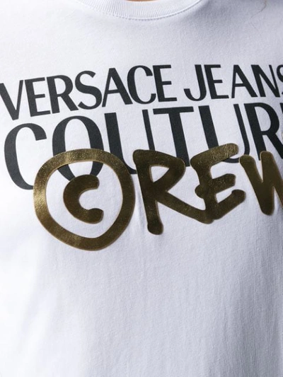 Shop Versace Jeans Couture Logo Printed T-shirt In White