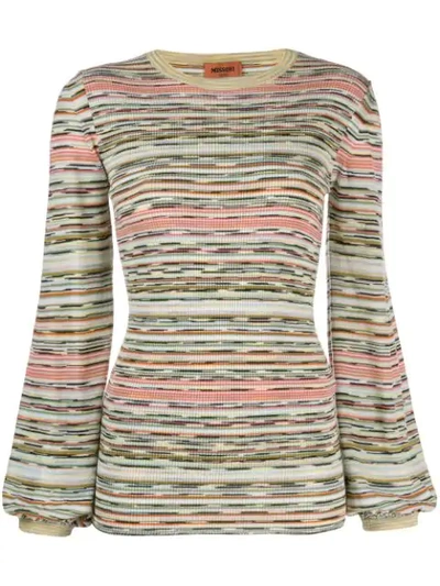 Shop Missoni Striped Jumper In Green