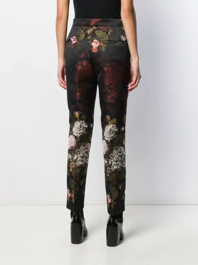 Shop Dolce & Gabbana Slim Fit Floral Trousers In Black