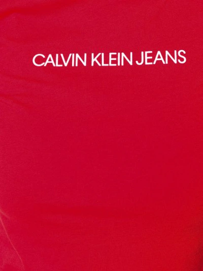 Shop Calvin Klein Jeans Est.1978 Cropped Logo T In Red