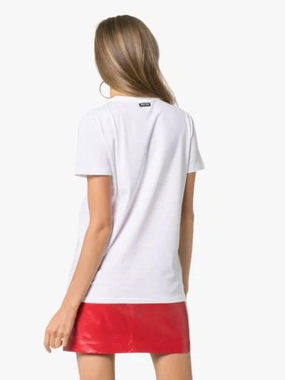 Shop Miu Miu Bubble Letter Logo Cotton T-shirt In F0009 White