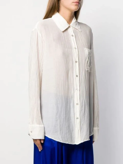Shop Raquel Allegra Creases Shirt In White