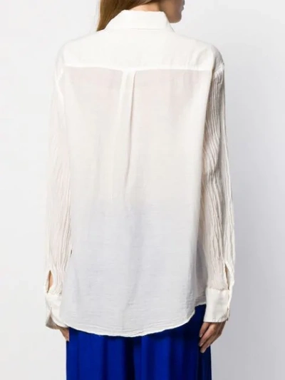Shop Raquel Allegra Creases Shirt In White