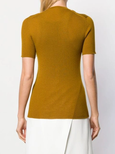 Shop Rochas Knitted Round Neck Top In Neutrals