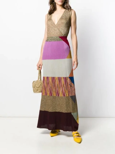 Shop Missoni Pattern Mix Knitted Skirt In Purple