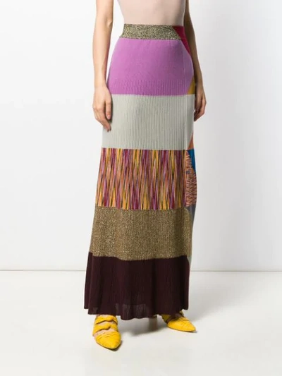 Shop Missoni Pattern Mix Knitted Skirt In Purple