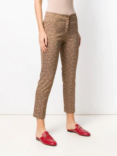 Shop Etro Cropped Trousers In Neutrals