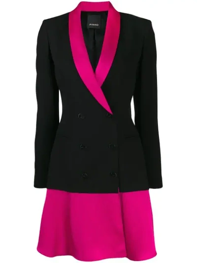 Shop Pinko Colour Block Blazer Dress In Black