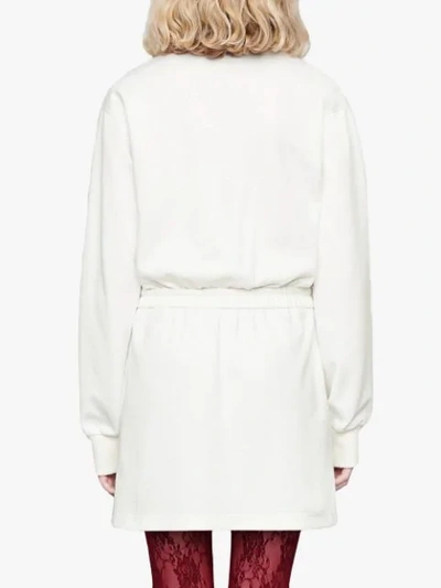 Shop Gucci Web Trimmed Dress In 9280 Bianco