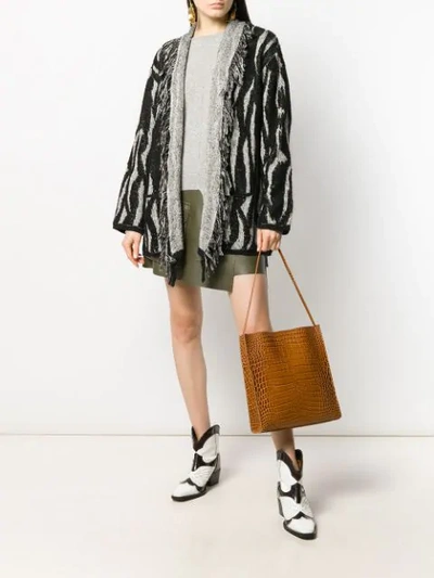 LIU JO FRINGE DETAIL CARDIGAN - 黑色