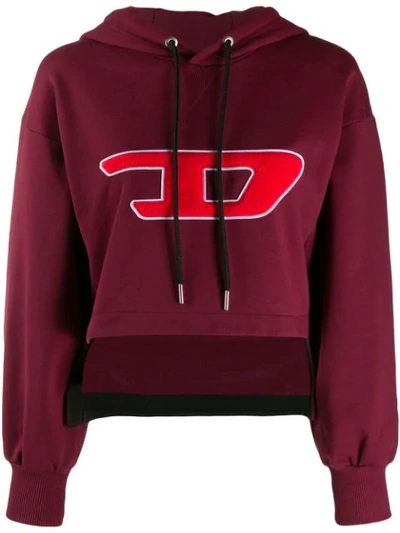 DIESEL CROPPED LOGO HOODIE 