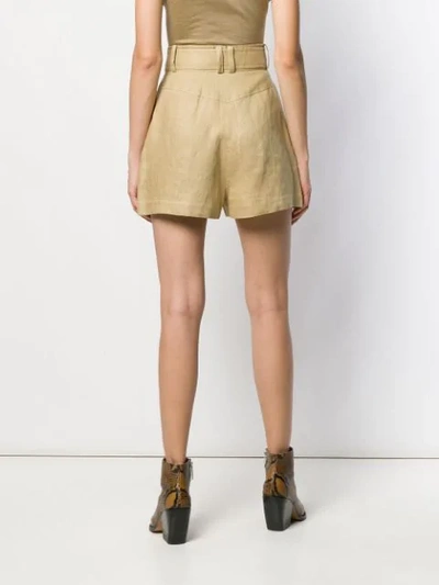 Shop Zimmermann High Waisted Shorts In Neutrals