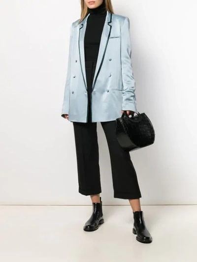 Shop Haider Ackermann Double Breasted Blazer In Blue