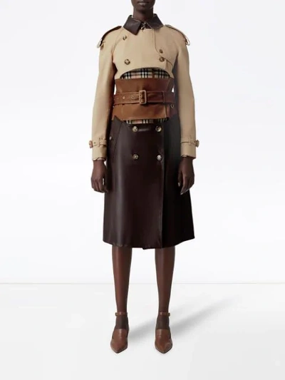 Shop Burberry Deconstructed Panelled Trench Coat In Neutrals