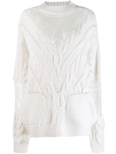 Shop Almaz Lace Chest Panel Jumper In White