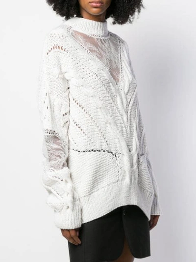 Shop Almaz Lace Chest Panel Jumper In White