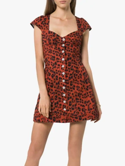 Miaou Leopard Print Gigi Dress In Red