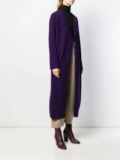 ALLUDE OPEN FRONT CARDI-COAT - 紫色