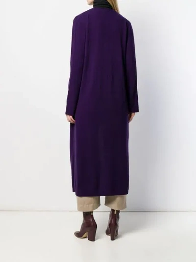 Shop Allude Open Front Cardi-coat In Purple