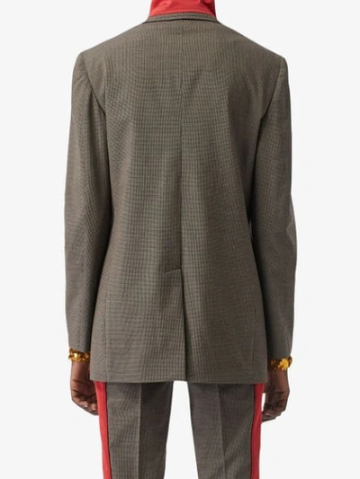 Shop Burberry Track Top Detail Wool Cotton Tailored Jacket In Neutrals