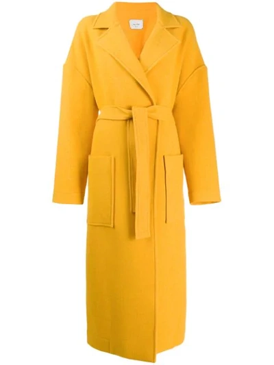 Shop Alysi Oversized Coat In Yellow