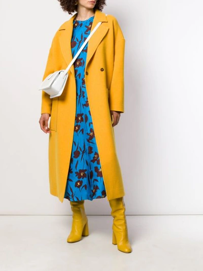 Shop Alysi Oversized Coat In Yellow