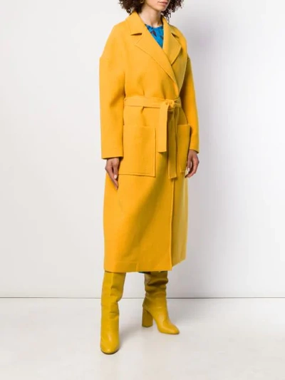 Shop Alysi Oversized Coat In Yellow