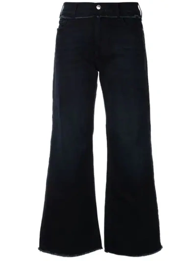 Shop Emporio Armani Wide Leg Jeans In Blue