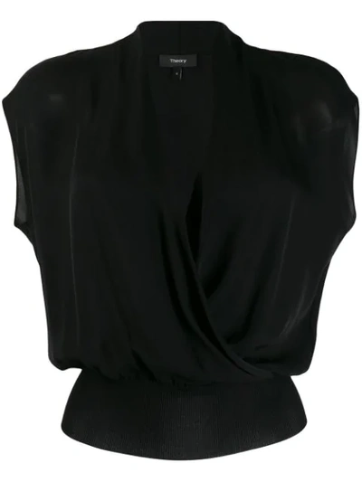 Shop Theory Combo Draped Top In Black