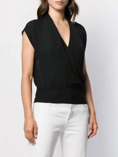 Shop Theory Combo Draped Top In Black