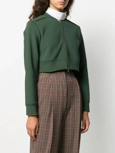 Shop Dorothee Schumacher Cropped Zipped Jacket In 581