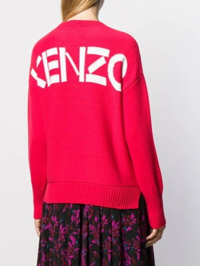 Shop Kenzo Logo Knit Jumper In Pink
