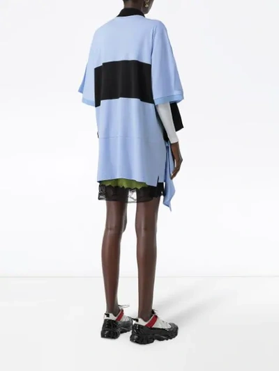 Shop Burberry Oversized Polo Shirt Dress In Blue