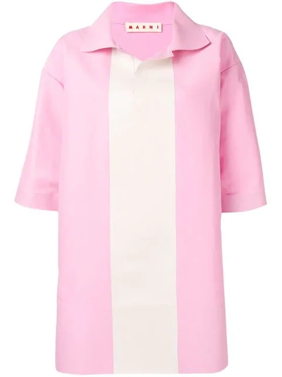 Shop Marni Oversized Colour Block Shirt In Pink