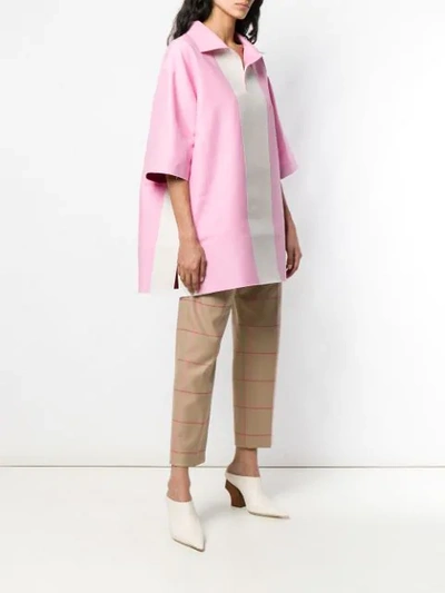 Shop Marni Oversized Colour Block Shirt In Pink