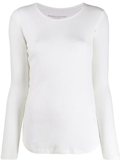 Shop Majestic Long Sleeved Vest Top In White