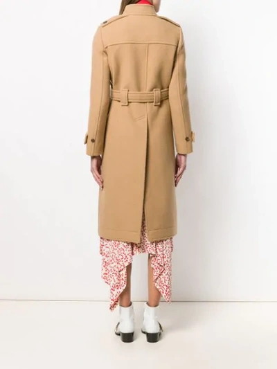 Shop Chloé High Collar Single Breasted Coat In Neutrals