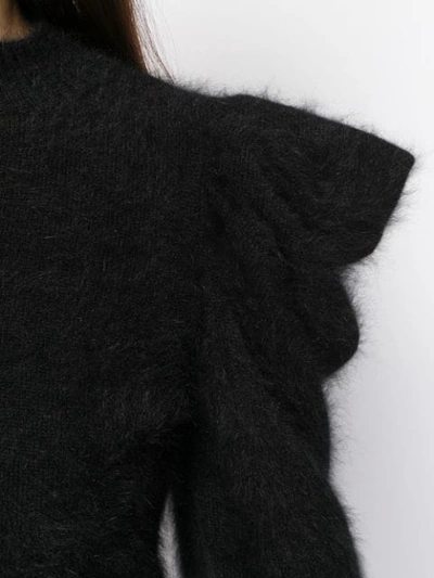 Shop Antonino Valenti Ruffle Long-sleeve Top In Black