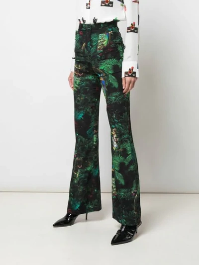 Shop Fete Imperiale Moody Appoloni Silk Trousers In Green