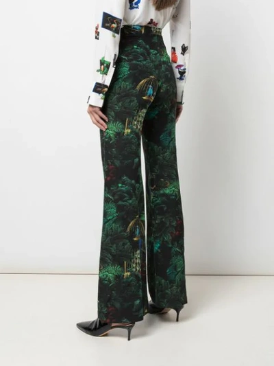 Shop Fete Imperiale Moody Appoloni Silk Trousers In Green