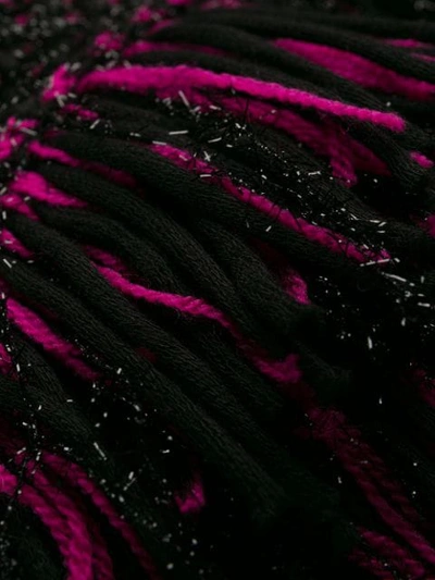 Shop Versace Metallic Threading Fringed Woven Skirt In Black