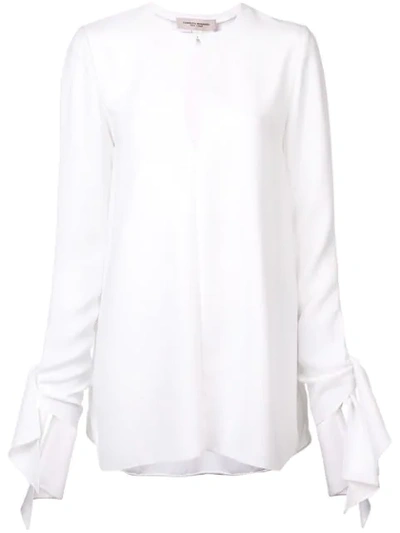 Shop Carolina Herrera Keyhole Blouse - White