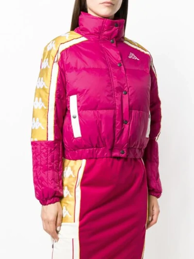 Shop Kappa Logo Band Puffer Jacket - Pink