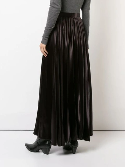 Shop The Row Pleated Maxi Skirt In Brown