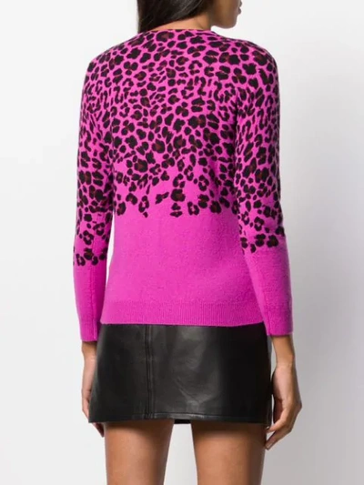 Shop Ultràchic Leopard Print Cardigan In Purple