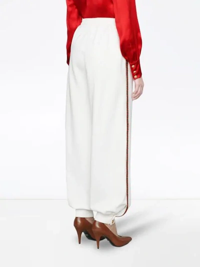 Shop Gucci Technical Jersey Jogging Pants In White