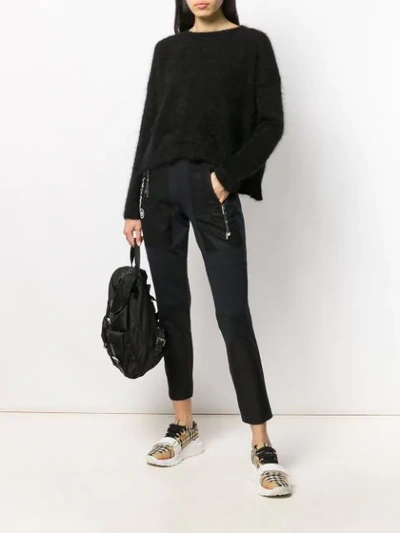 Shop High By Claire Campbell Fuzzy Sweatshirt In Black