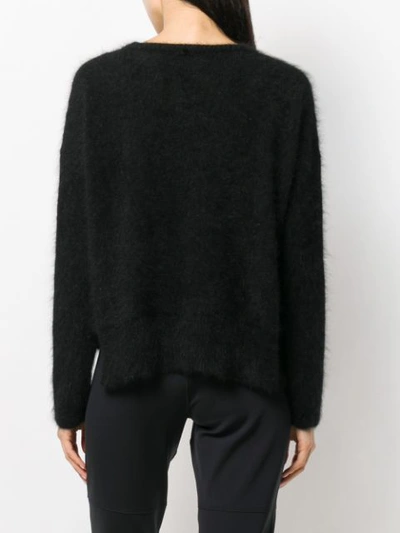 Shop High By Claire Campbell Fuzzy Sweatshirt In Black